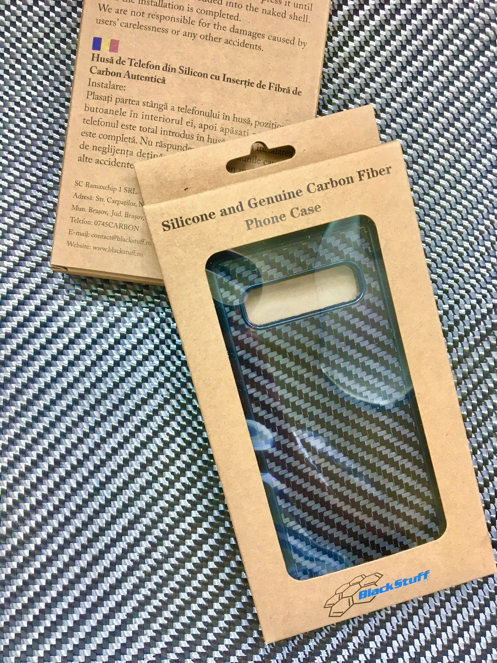 Custodia per telefono leggera in vera fibra di carbonio e silicone BlackStuff compatibile con Iphone XS Max BS-2004