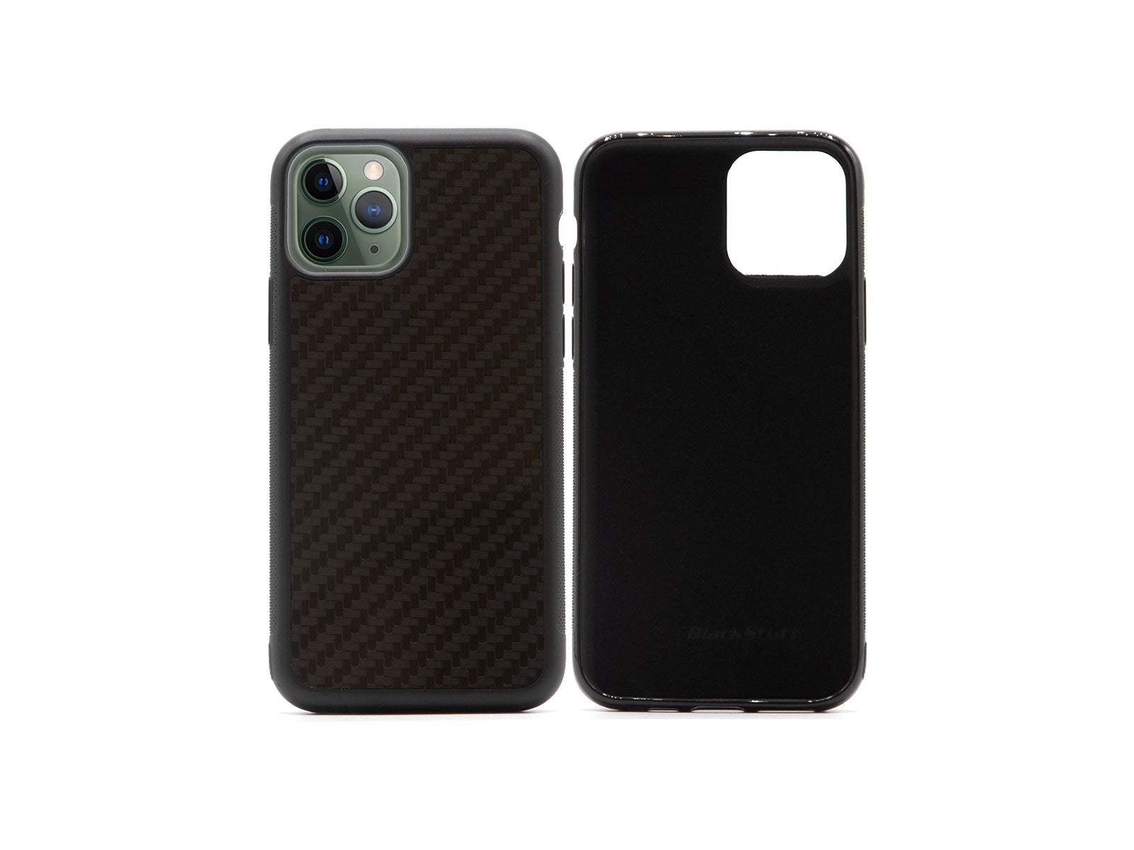 BlackStuff Genuine Carbon Fiber and Silicone Lightweight Phone Case Compatible with Iphone 11 Pro BS-2021