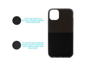 BlackStuff Genuine Carbon Fiber and Silicone Lightweight Phone Case Compatible with Iphone 11 BS-2020