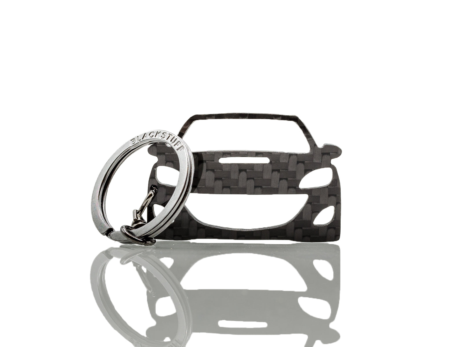 BlackStuff Carbon Fiber Keychain Keyring Ring Holder Compatible with Mazda 3 2009-2013 MPS BS-638