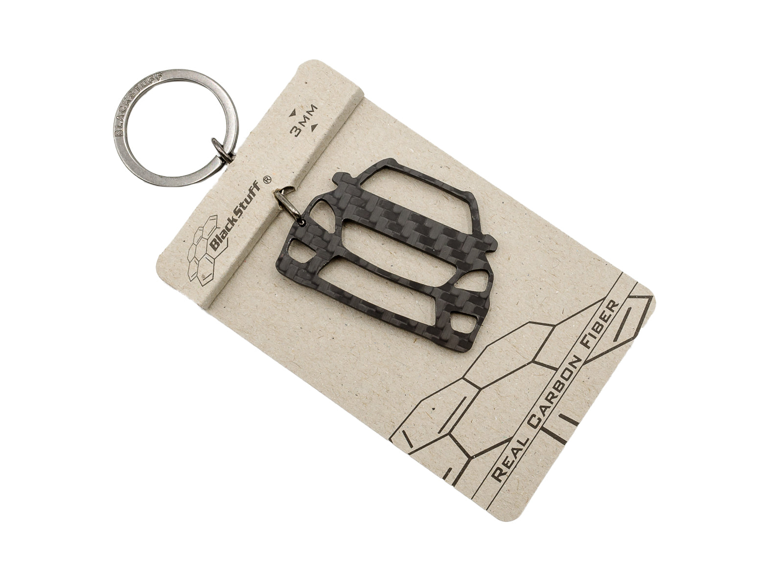 BlackStuff Carbon Fiber Keychain Keyring Ring Holder Compatible with M Class W166 2011-2015 BS-604