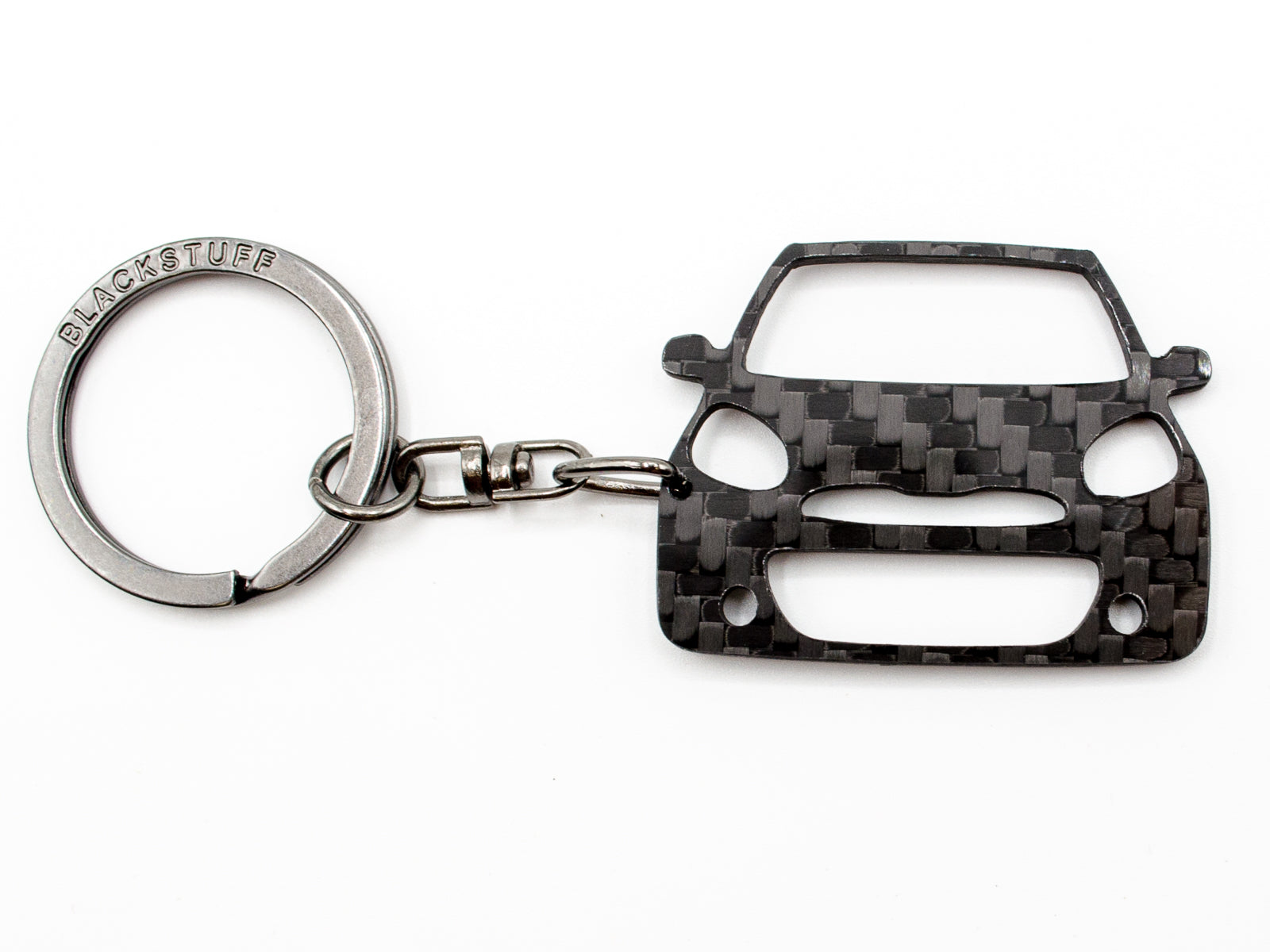 BlackStuff Carbon Fiber Keychain Keyring Ring Holder Compatible with Micra K13 2010-2014 BS-810