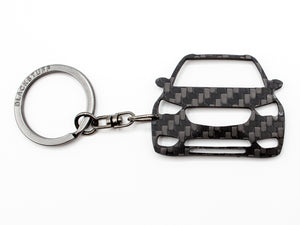 BlackStuff Carbon Fiber Keychain Keyring Ring Holder Compatible with Crossland X BS-798