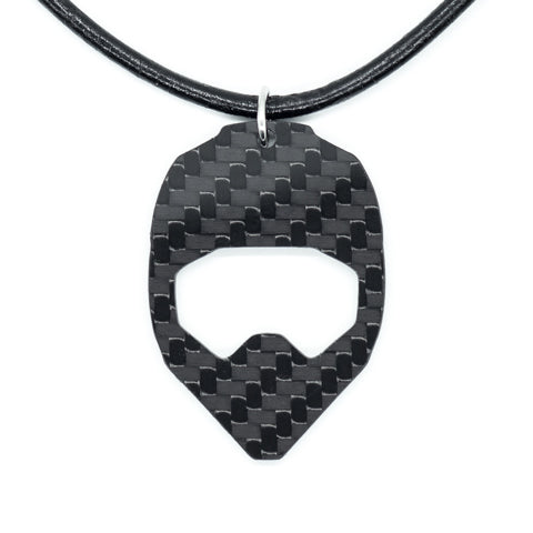 Cross Halmet Carbon Fiber Pendant and Leather Necklace by Sigil SG-126