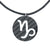 Capricorn Zodiac Carbon Fiber Pendant and Leather Necklace by Sigil SG-121