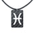 Ciondolo in fibra di carbonio Zodiac Pesci e collana in pelle di Sigil SG-123