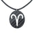 Aries Zodiac Carbon Fiber Pendant and Leather Necklace by Sigil SG-112