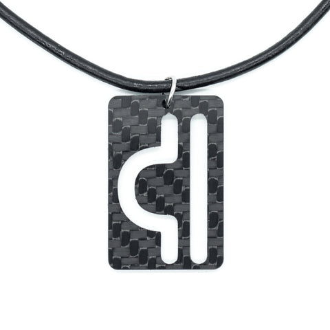 Ciondolo in fibra di carbonio zodiaco Bilancia e collana in pelle di Sigil SG-118