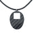 Square Mask Carbon Fiber Pendant and Leather Necklace by Sigil SG-106