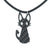 Cat Kitten Carbon Fiber Pendant and Leather Necklace by Sigil SG-129