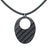 Circle Mask Carbon Fiber Pendant and Leather Necklace by Sigil SG-102