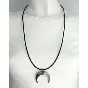 Cancer Zodiac Carbon Fiber Pendant and Leather Necklace by Sigil SG-115