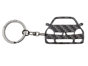 BlackStuff Carbon Fiber Keychain Keyring Ring Holder Compatible with Clio II Phase III 2005-2009 BS-919