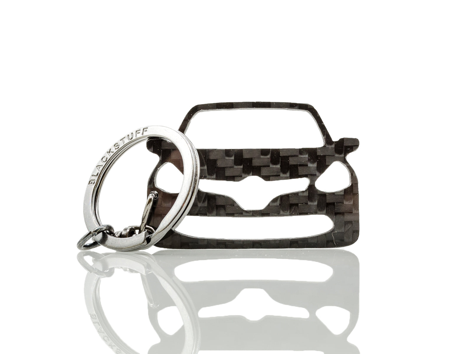 BlackStuff Carbon Fiber Keychain Keyring Ring Holder Compatible with Clio IV 2012-2019 BS-920