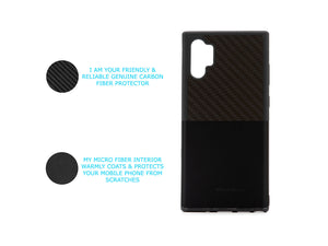 BlackStuff Custodia per telefono leggera in vera fibra di carbonio e silicone compatibile con Samsung Note 10 Plus BS-2032