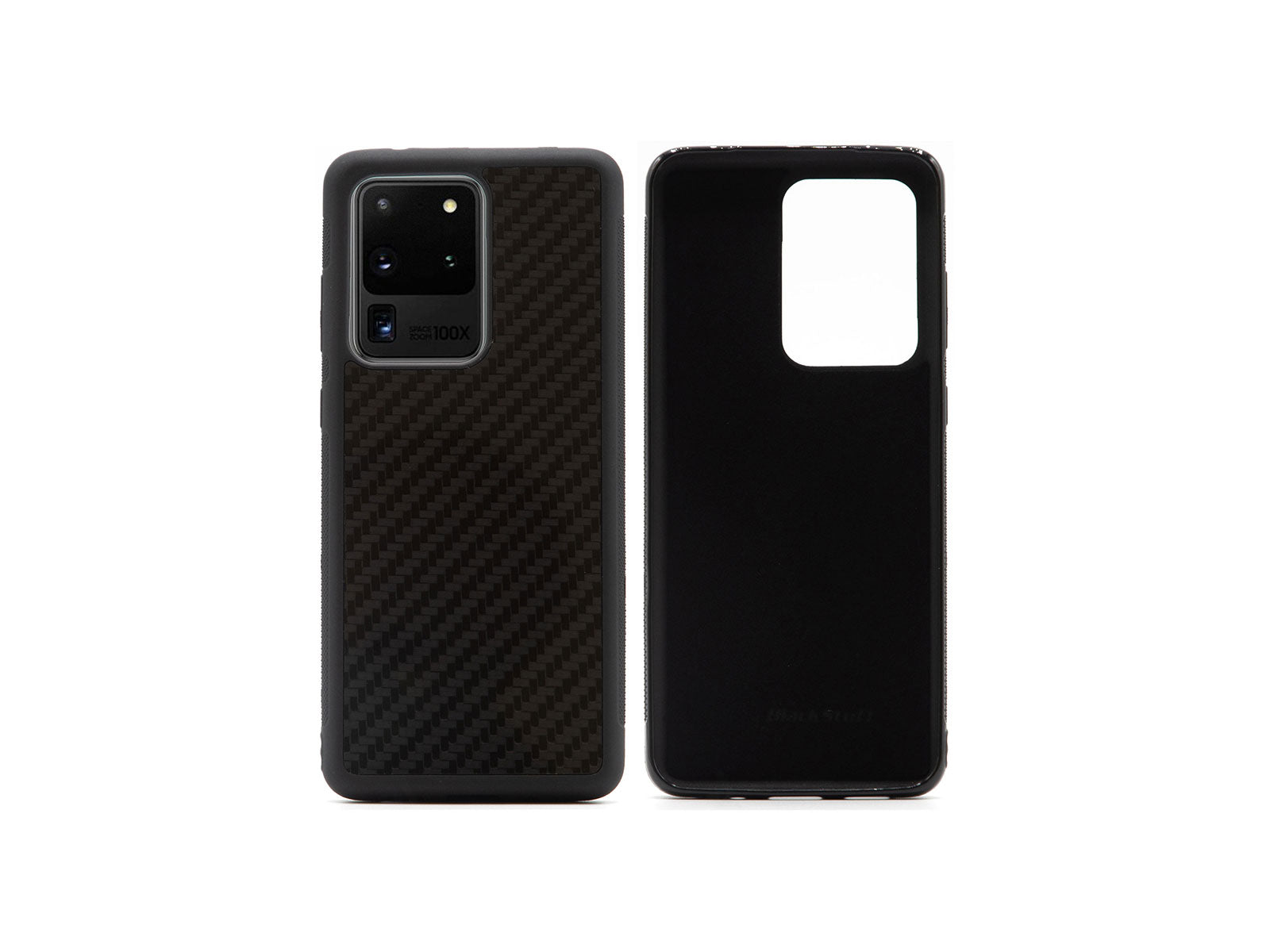 BlackStuff Genuine Carbon Fiber and Silicone Lightweight Phone Case Compatible with Samsung S20 Ultra BS-2030