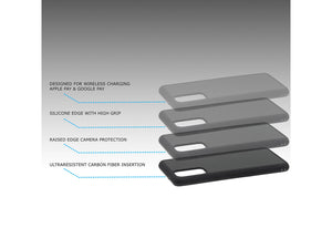 Custodia per telefono leggera in vera fibra di carbonio e silicone BlackStuff compatibile con Samsung S20 BS-2028