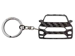 BlackStuff Carbon Fiber Keychain Keyring Ring Holder Compatible with T-ROC 2017 BS-915