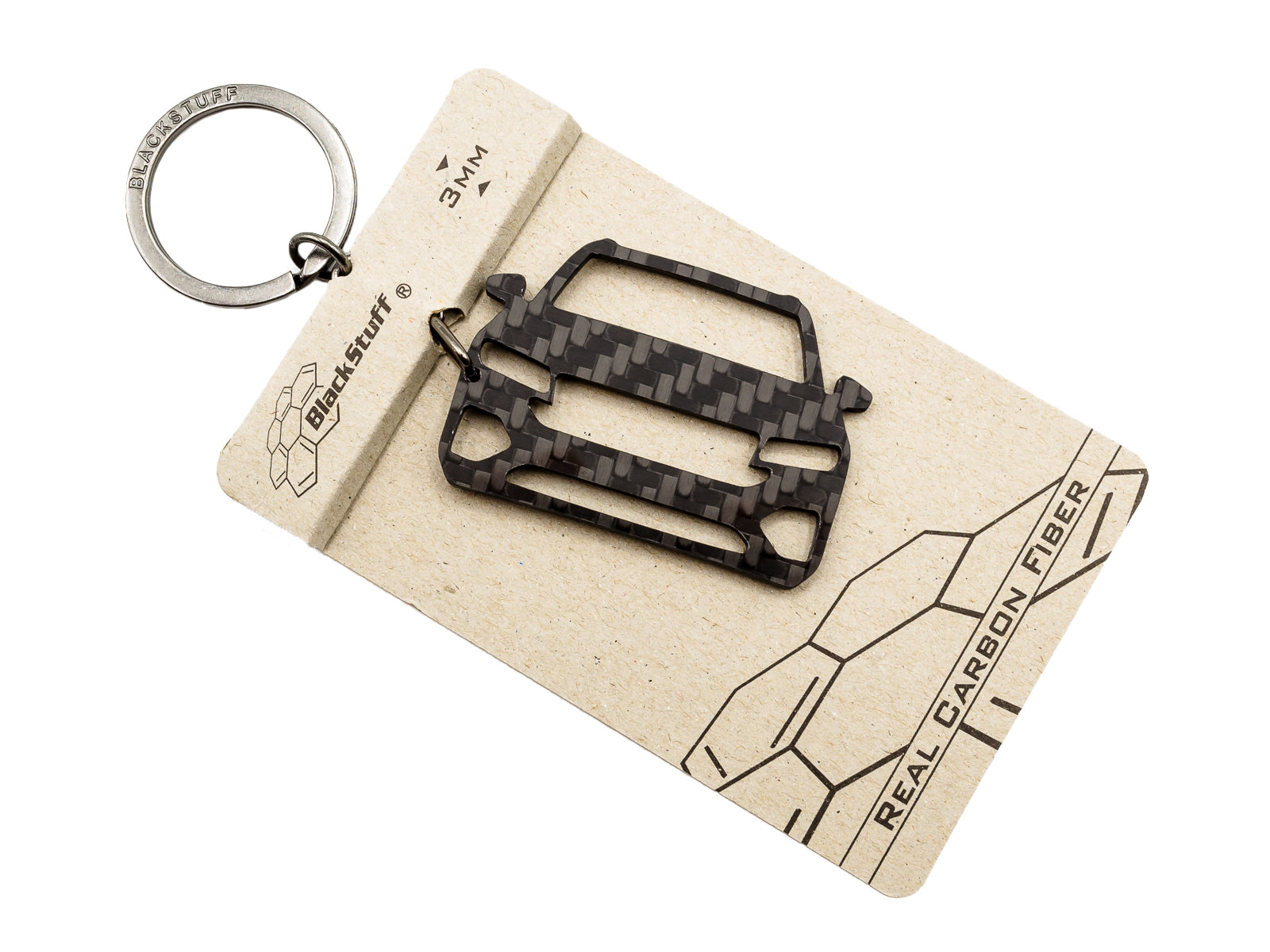 BlackStuff Carbon Fiber Keychain Keyring Ring Holder Compatible with Touareg Mk3 CR 2018+ BS-917