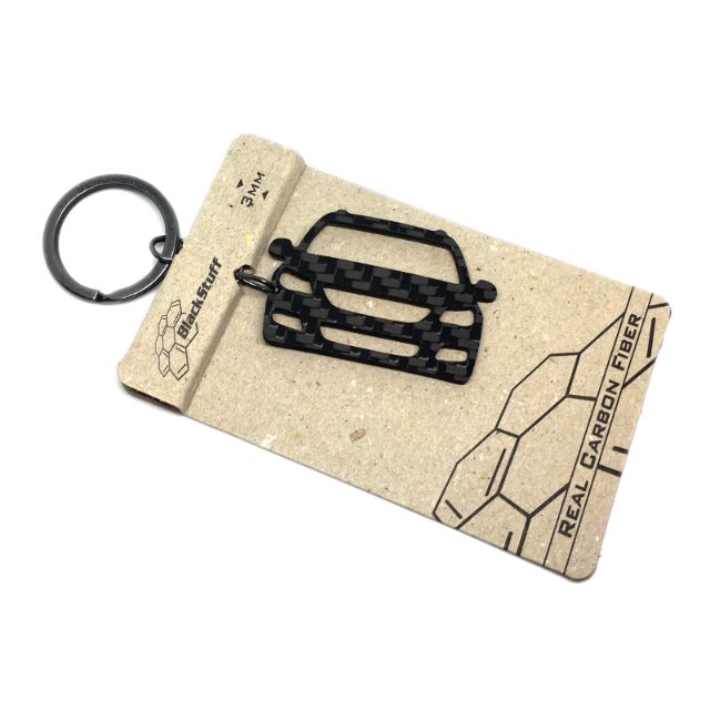 BlackStuff Carbon Fiber Keychain Keyring Ring Holder Compatible with Tiguan 2007-2011 BS-174