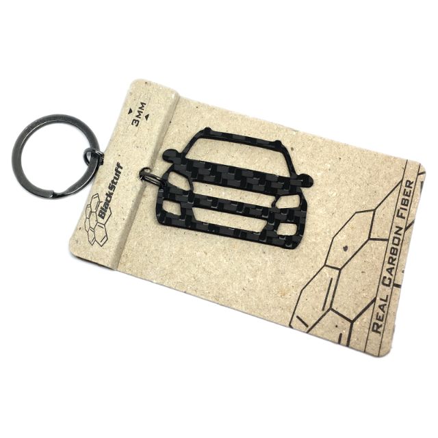 BlackStuff Carbon Fiber Keychain Keyring Ring Holder Compatible with Tiguan 2011-2016 BS-175