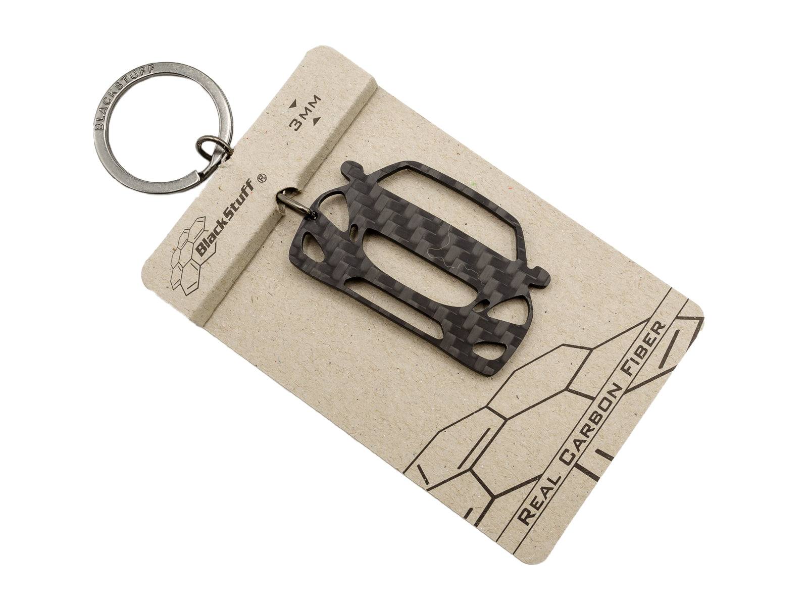 BlackStuff Carbon Fiber Keychain Keyring Ring Holder Compatible with S60 V60 2010-2014 BS-904