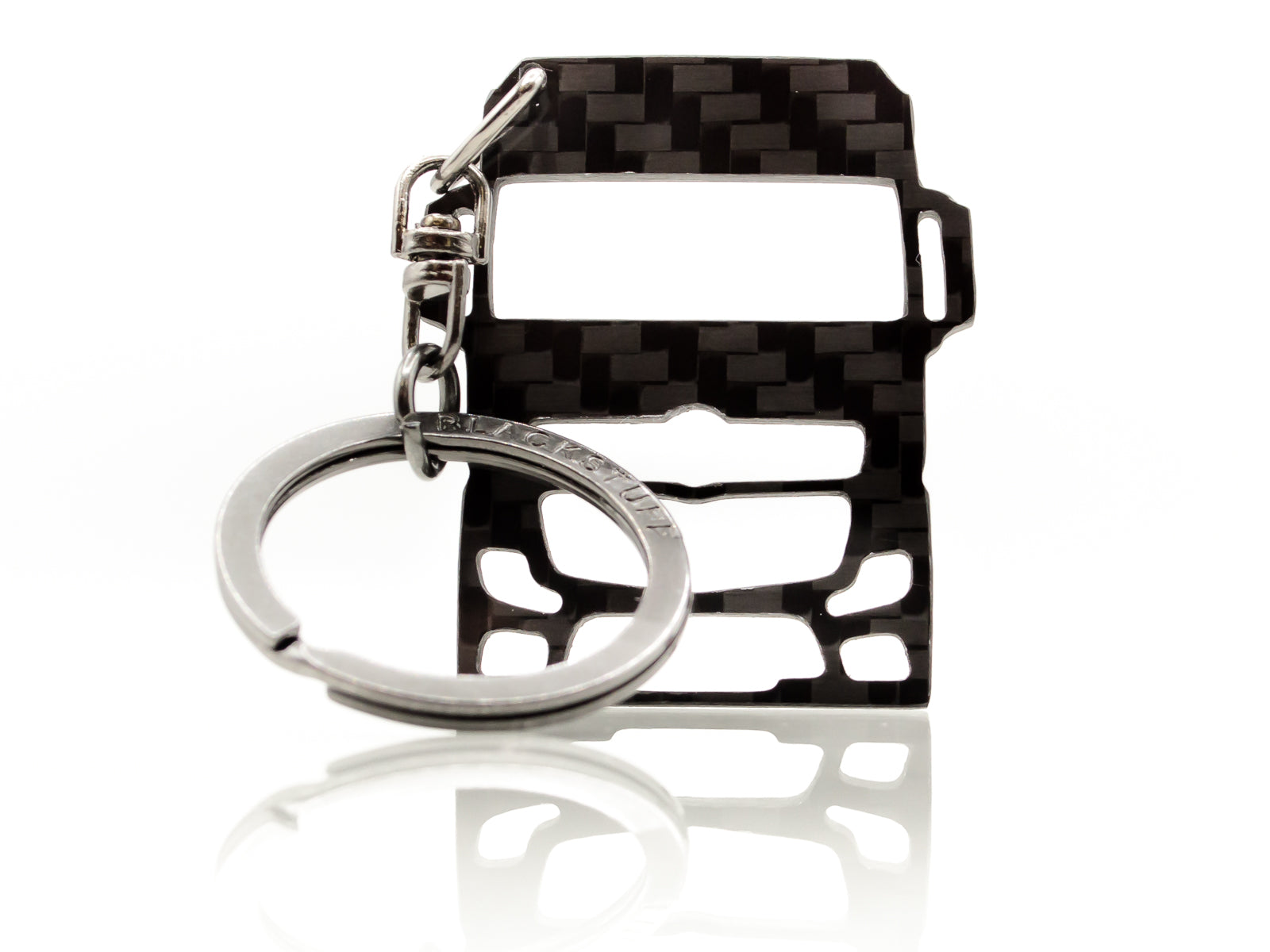 BlackStuff Carbon Fiber Keychain Keyring Ring Holder Compatible with Actros  Euro 6 BS-789