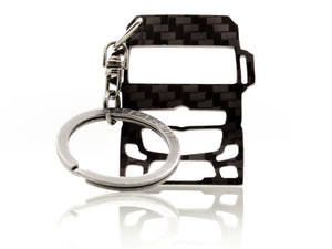 BlackStuff Carbon Fiber Keychain Keyring Ring Holder Compatible with Actros Euro 6 BS-789