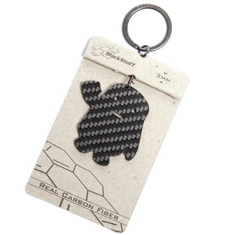 BlackStuff Carbon Fiber Keychain Keyring Ring Holder Funny Ghost Friend BS-215