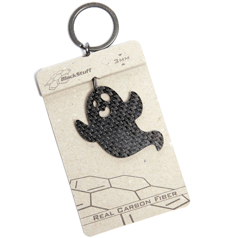 BlackStuff Carbon Fiber Keychain Keyring Ring Holder Funny Ghost BS-216