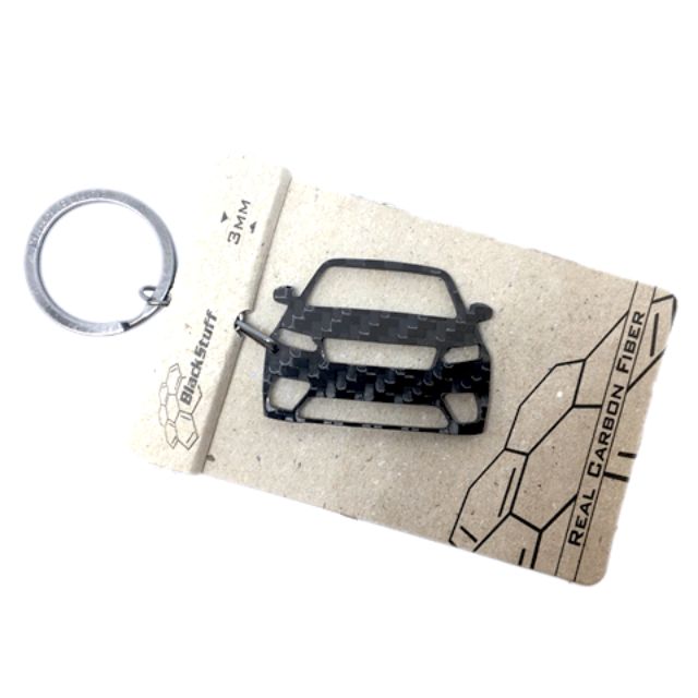 BlackStuff Carbon Fiber Keychain Keyring Ring Holder Compatible with Velar BS-660