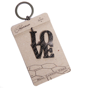 BlackStuff Carbon Fiber Keychain Keyring Ring Holder Funny Love BS-225