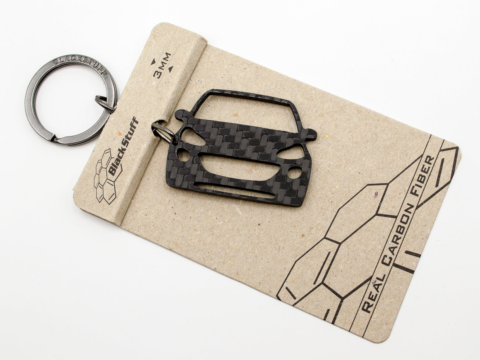 BlackStuff Carbon Fiber Keychain Keyring Ring Holder Compatible with Adam BS-790