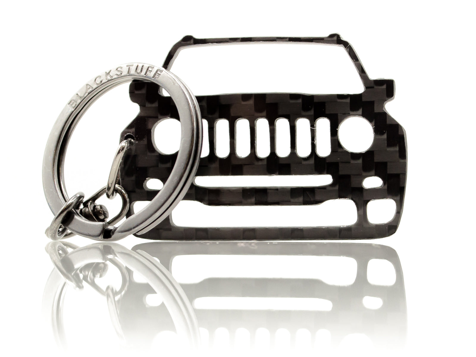 BlackStuff Carbon Fiber Keychain Keyring Ring Holder Compatible with Renegate 2014-2019 BS-787
